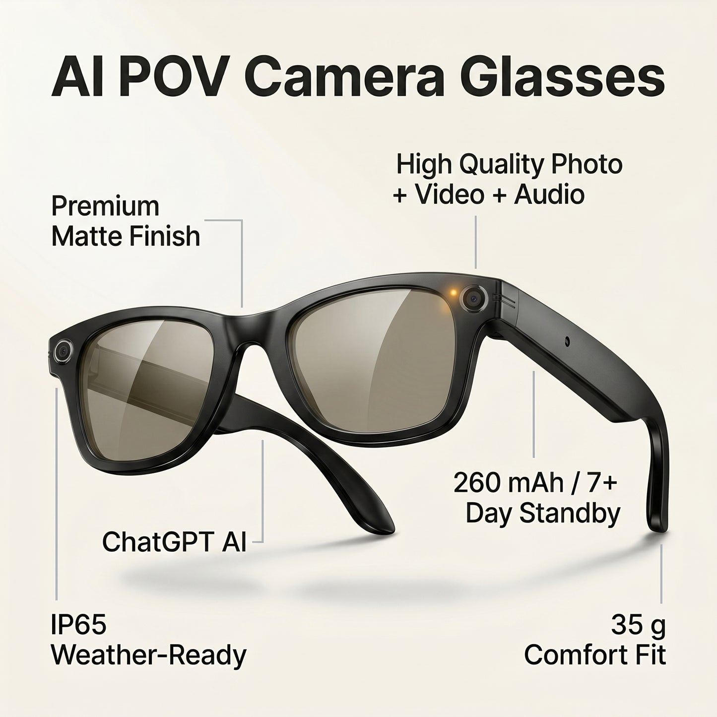 Glance™ AI POV Camera Glasses